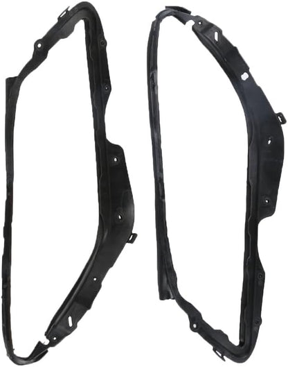 ya 9 10.24 2Pcs Headlight Gasket Left & Right Black Plastic For C-Class W204 2008-2011