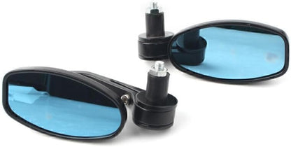 ya 13 9.15 baidi 7/8 Handle Bar End Rearview Side Mirrors Oval Black Aluminum Fit Motorcycle 2pc