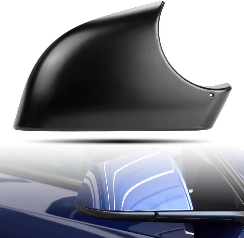 ya 11 9.14 baidiPAIR Left+Right Side Door Wing Mirror Cover Lower Holder For for Tesla for Model y Black