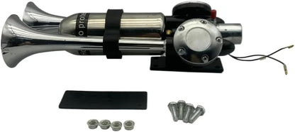ya 11 9.14 zhengce 12V/24V 105dB Super Loud Dual Trumpets Air Horn Kit for Semi or Large Truck