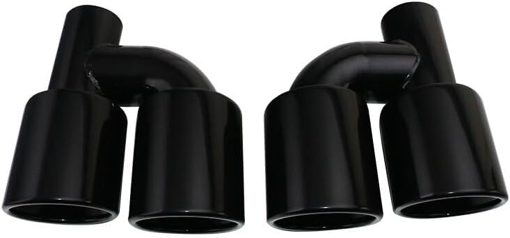 ya 4 8.14 2pcs 2.5 ID 4 OD Black Pipe Tips Universal Fit Dual Tip H-type Tip