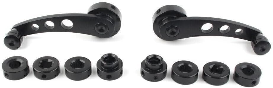 ya 4 8.14 2x CNC Aluminum Alloy Car Window Handle Winder Riser Winder Crank Riser Black