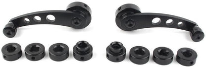 ya 4 8.14 2x CNC Aluminum Alloy Car Window Handle Winder Riser Winder Crank Riser Black