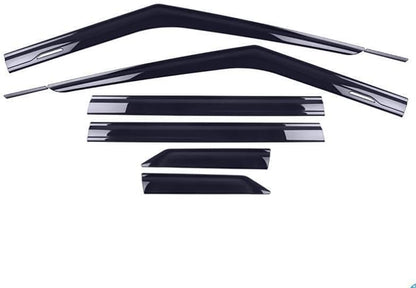ya 6 8.24 baidi for Mitsubishi for Outlander 22+ Silver+Black Window Visor Vent Sun Shade Rain Guard