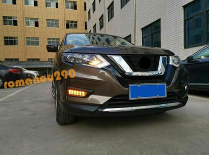 ya 9 10.24 LED Daytime Running Lights Turn Signals Fog Lights for Nissan Rogue 2017-2020-