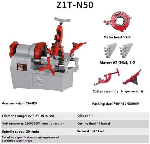 ya 28 10.13 baidi Electric Pipe Cutting and Sleeving Machine Pipe Round Steel Wire Turning Machine-4