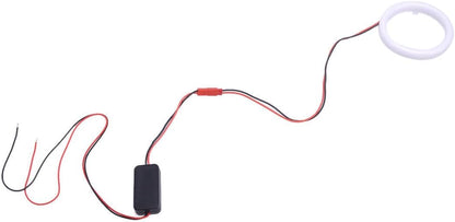 ya 4 8.14 2 Pack 70mm DRL COB LED Angel Eye Halo Fog Light Lamp White @