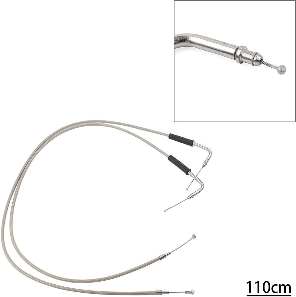 ya 4 8.8.2 2x Stainless Steel Throttle Cable for Harley Sportster XL1200 883 Dyna Road King