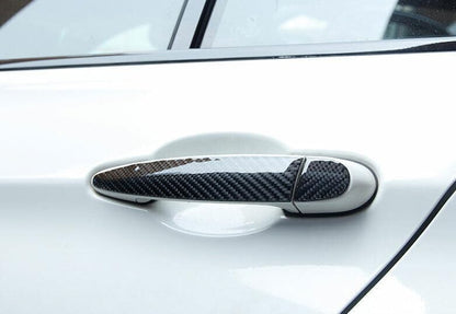 ya 5 8.10 for BMW X5 X6 2008-13 Real Carbon Fiber Exterior Side Door Handle Cover Trim 8P