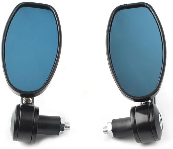 ya 13 9.15 baidi 7/8 Handle Bar End Rearview Side Mirrors Oval Black Aluminum Fit Motorcycle 2pc