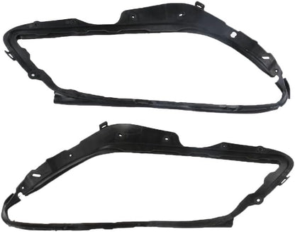 ya 9 10.24 2Pcs Headlight Gasket Left & Right Black Plastic For C-Class W204 2008-2011