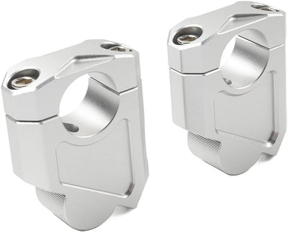ya 6 8.14 Motorcycle 1 25mm Handlebar Bar Mount Clamp Riser for Suzuki for Kawasaki Silver