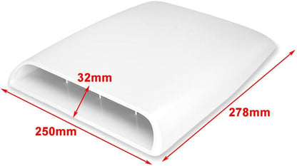 ya 4 8.14 Car SUV Decorative Air Flow Intake Scoop Bonnet Vent Cover Hood White Universal