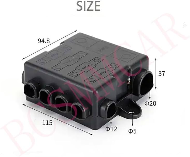 ya 5 8.10 5-Way Waterproof Fuse Box Block Holder Indicator DC 32V 25A-500A For Car Marine