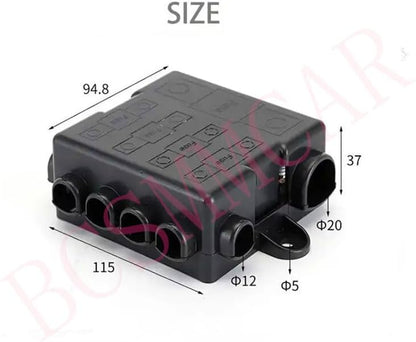 ya 5 8.10 5-Way Waterproof Fuse Box Block Holder Indicator DC 32V 25A-500A For Car Marine