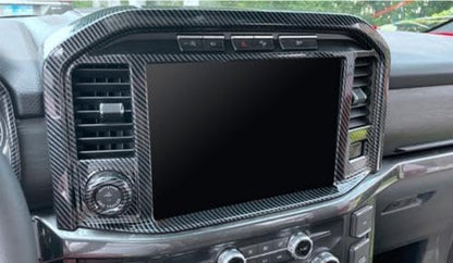 ya 2 8.15 Carbon Fiber Style Center Console Navigation Panel Suitable for Ford F150 F-150 2021-2022