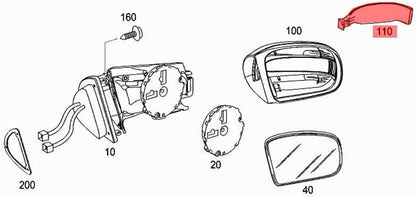 ya 4 8.24 baidi Left door mirror turn signal flasher suitable for 03-06 Mercedes W220 S W215 CL