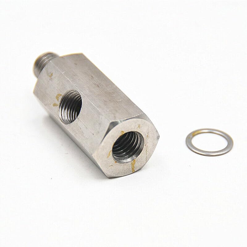 ya 5 8.10 Oil Pressure Sensor Tee 1/8''NPT to Adapter Fitting Turbo Supply Feed Line Gauge