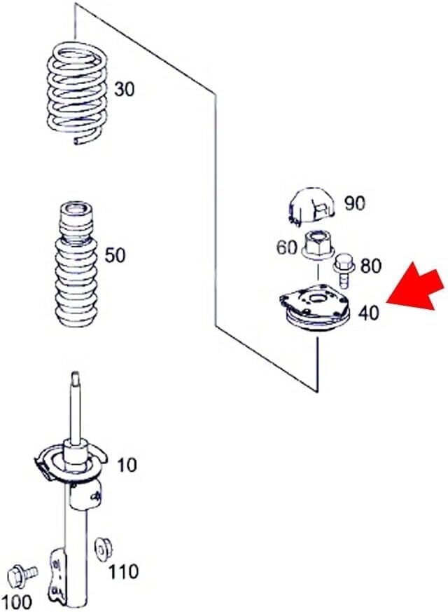 ya 8 8.24 baidi 2 Front Suspension Strut Mount Set for Mercedes-Benz W169 W245 B200 A1693200073