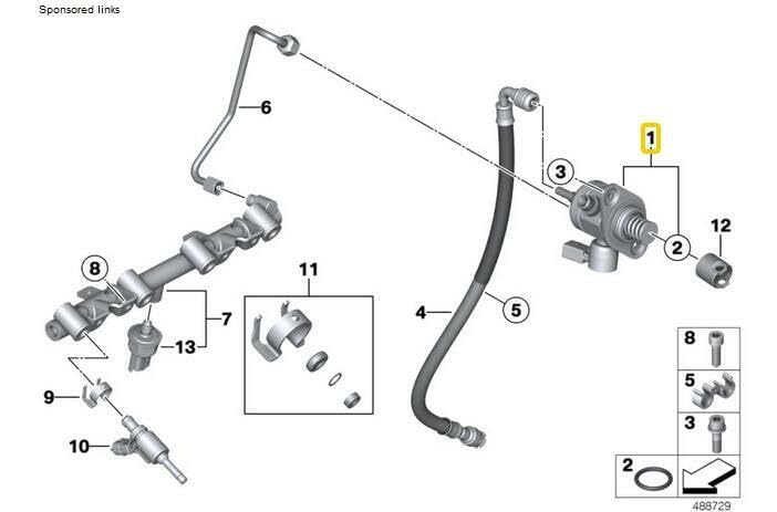 ya 4 8.10 Injection High Pressure Pump for BMW F20 114i 116i 118i F30 316i 320i N13