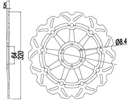 ya 13 9.15 baidi Front Brake Disc Rotor For APRILIA RSV1000 SL750 SL1000 Falco TUONO1000 for MAN A