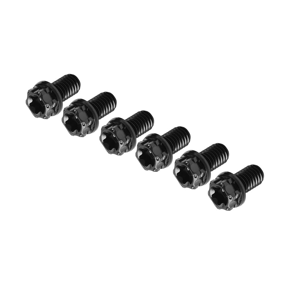 ya 9 10.24 6pcs Bolts Torx Head Flange Screws M6x10mm for Motorcycle Bicycle Black