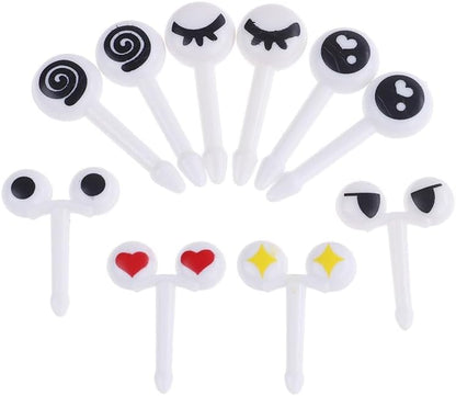 ya 14 9.20 baidi 10Pcs re ble eye for Mini fruit fork sign cartoon kids food picks desert toothp-wq-1