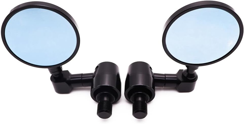 ya 2 8.15 Black Handlebar end Side Mirror W/ 16mm Bolt-on for Yamaha XJ6 MT-09 MT-07 MT-03