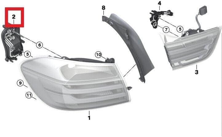ya 7 8.24 baidi Left rear bulb bracket tail light side panel for BMW 4 series F32 F33 F36 F84