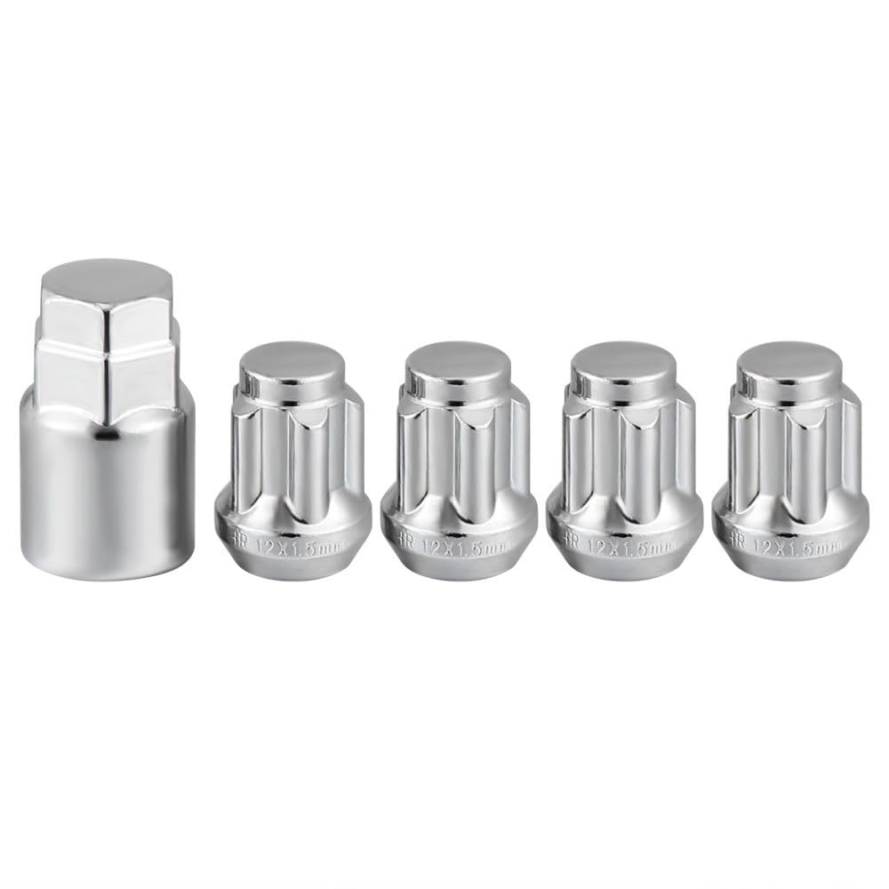ya 5 8.10 4pcs Universal Wheel Lock Lug Nuts Anti Theft Locking Nuts with 1pc Sleeve