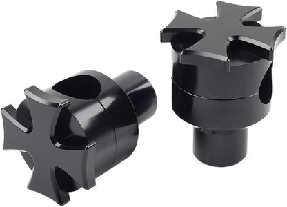 ya 6 8.14 Universal 2 Rise Handlebar Riser Clamp Mount Fit Harley Softail Dyna Road King