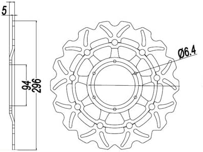ya 13 9.15 baidi Front Brake Disc Rotor for Honda CB919F 2002-2007 VTX1800 CBR600F F4I 01-06