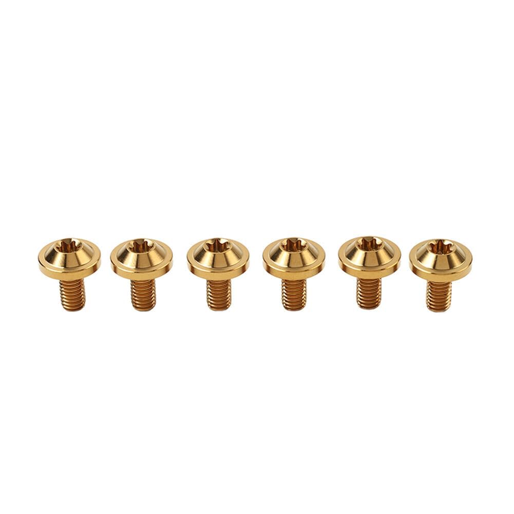 ya 9 10.24 6pcs Alloy Bolts Truss Torx Head Screws M5x30mm for Motorcycle Gold