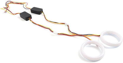 ya 11 9.14 zhengce 2x White Amber Switchback LED Angel Eyes Halo Rings Car Headlight Retrofit