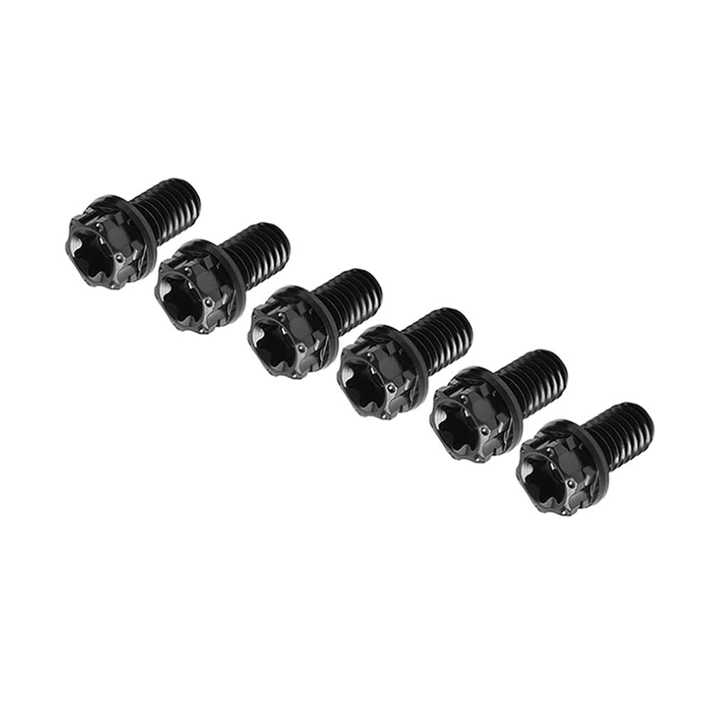 ya 6 8.14 6pcs Bolts Torx Head Flange Screws M10x15mm Black for Motorcycle Bike