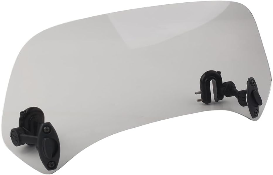 ya 2 8.15 Motorcycle Adjustable Clip On Windshield Extension Spoiler Wind Deflector Smoke