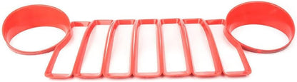 ya 4 8.14 Red Auto Front Grill Insert Headlight Bezel Trim Covers Fit for Jeep for Wrangler JL