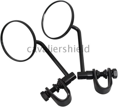 ya 13 9.15 baidi Motorcycle Black Rearview Round Mirrors 25mm Adapter Clamp for Harley Cafe Racer