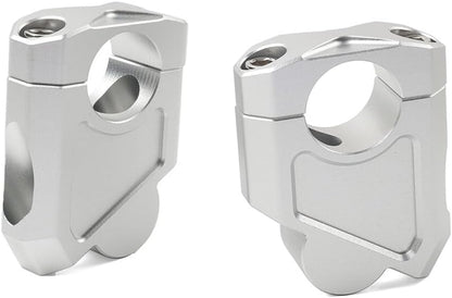 ya 6 8.14 Motorcycle 1 25mm Handlebar Bar Mount Clamp Riser for Suzuki for Kawasaki Silver