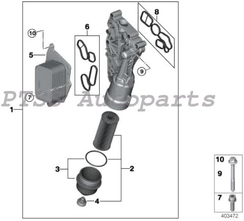 ya 5 8.24 baidi 11428575898 Compatible with for Mini Cooper for BMW i8 X1 X2 Oil Cooler Housing