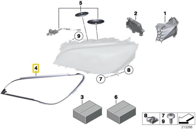 ya 4 8.10 1 right headlight rubber seal suitable for BMW F01 F02 730i 740i 750i 740L