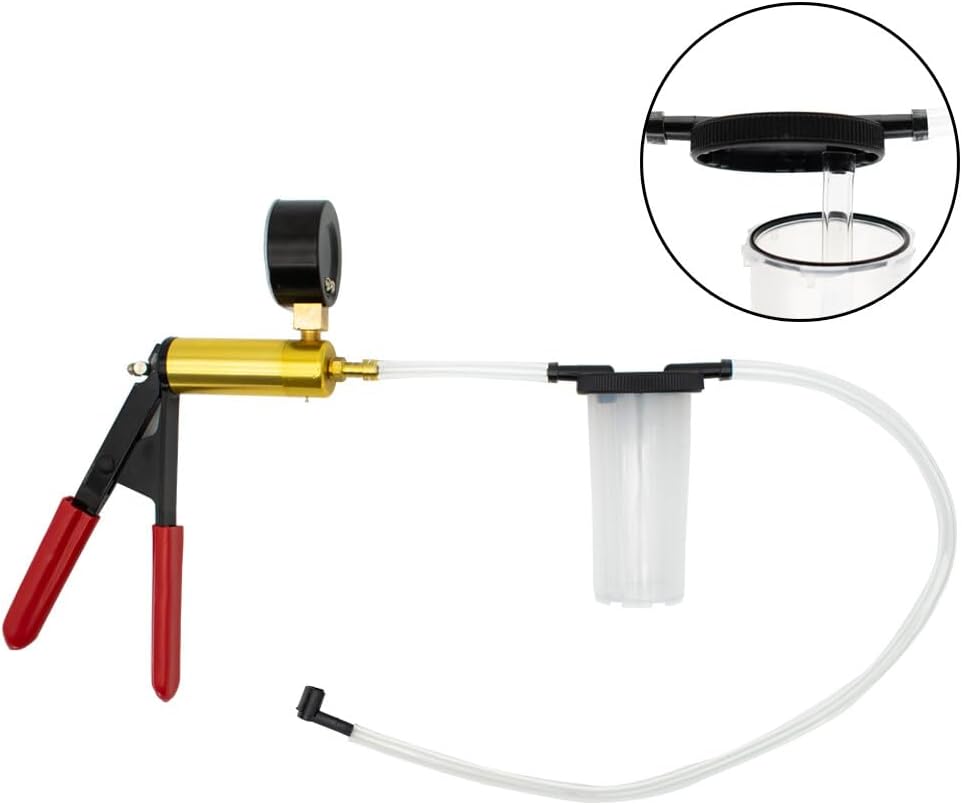ya 4 8.14 Car Hand Held Vacuum Pressure Pump Tester Set Brake Fluid Bleeder Bleeding
