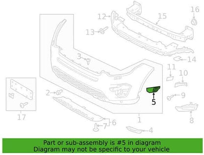 ya 4 8.24 baidi Right Grip Right Front Side Fog Lamp Cover Decoration Fits LR Discovery Sport 2015-18