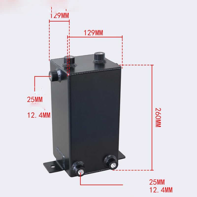 ya 5 8.10 4L Oil Catch Can Fuel Surge Tank 6AN Port Sturdy Lightweight Aluminum Silver