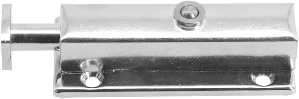 ya 26 10.21 baidi 4inch Chrome Plated Door Sash Security Bolt Button Open Spring Lock Latch-2