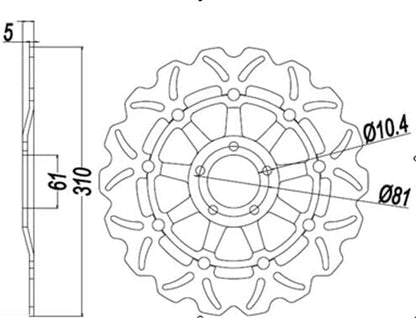ya 13 9.15 baidi Front Brake Disc Rotor for Kawasaki ZZR1100 ZRX1200 ZX11 ZX9R ZXR750 ZRX1100
