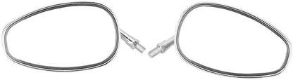 ya 2 8.15 2x 10mm Chrome Thread Universal Rear View Mirrors Oval Side Mirrors