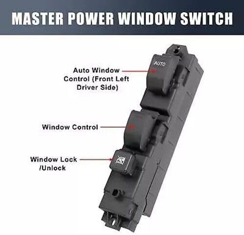 ya 5 8.24 baidi 84820-37033 Main Driver Side Power Window Switch Replacement Black for Hino 