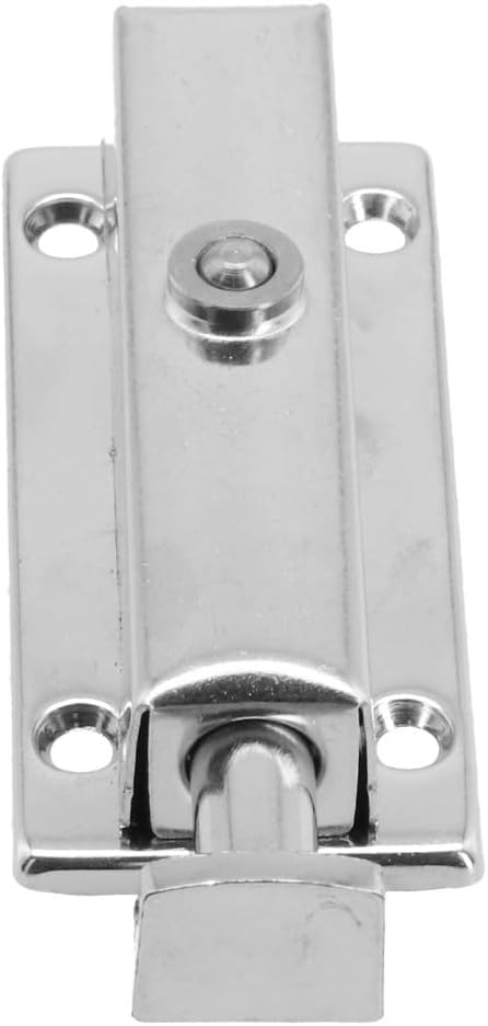 ya 26 10.21 baidi 4inch Chrome Plated Door Sash Security Bolt Button Open Spring Lock Latch-2