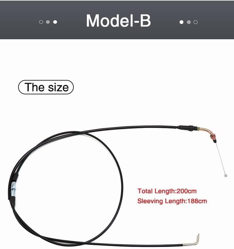 ya 5 8.24 baidi 188mm Motorcycle Throttle Cable Scooter Accelerator Double Elbow GY6 Engine